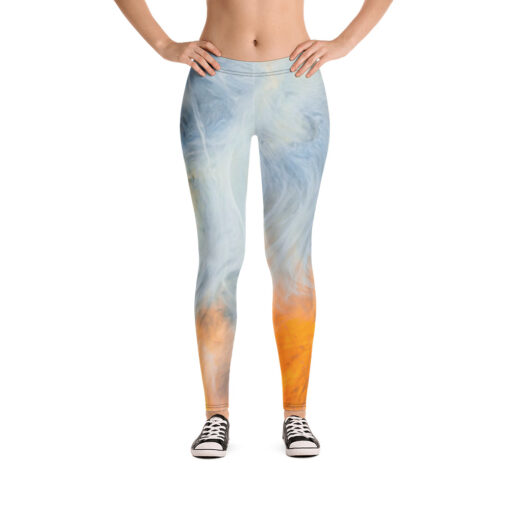 Leggings för kvinnor - Blåflammiga